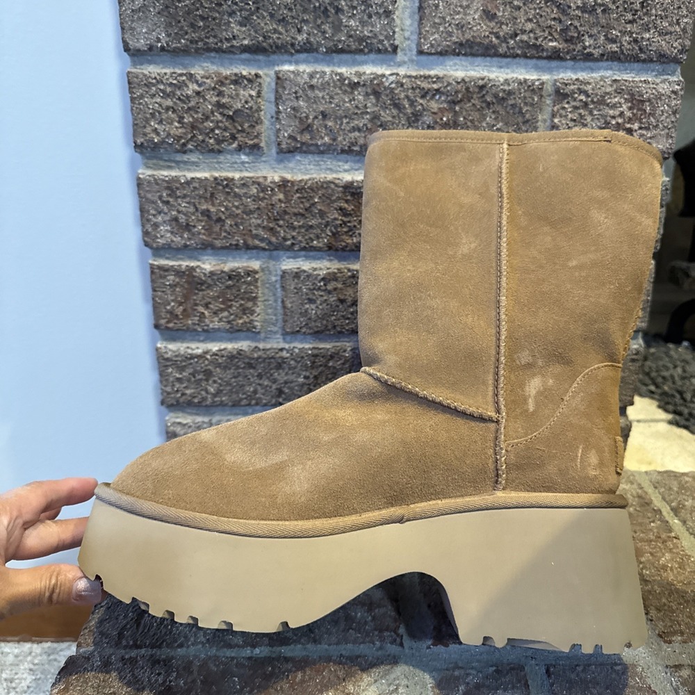 UGG Classic Short New Heights Chestnut Platform Boots Women's Sz 10 #616 - Picture 9 of 16